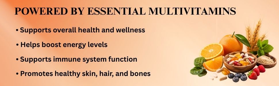 Multivitamin Gummies for Adults & Kids | Daily Vitamins for Immunity, Energy, Skin, Hair & Bone Health | Gluten-Free, Cruelty-Free Gummies | 30 Count
