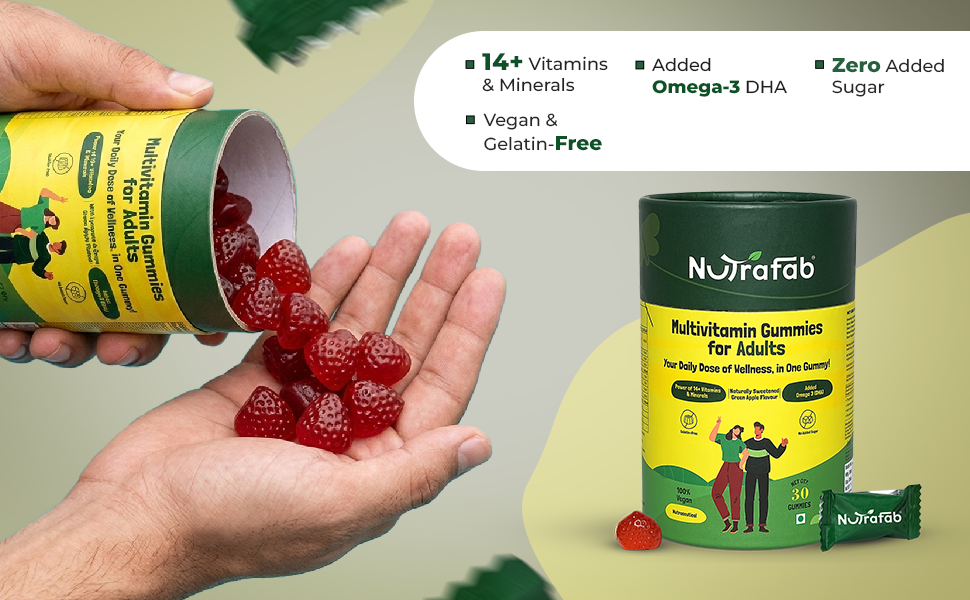 Multivitamin Gummies, Essential Vitamins A, C, D3, E, Zinc & B-Complex - 30 Count, Green Apple Flavor Daily Immunity, Energy & Overall Wellness Support