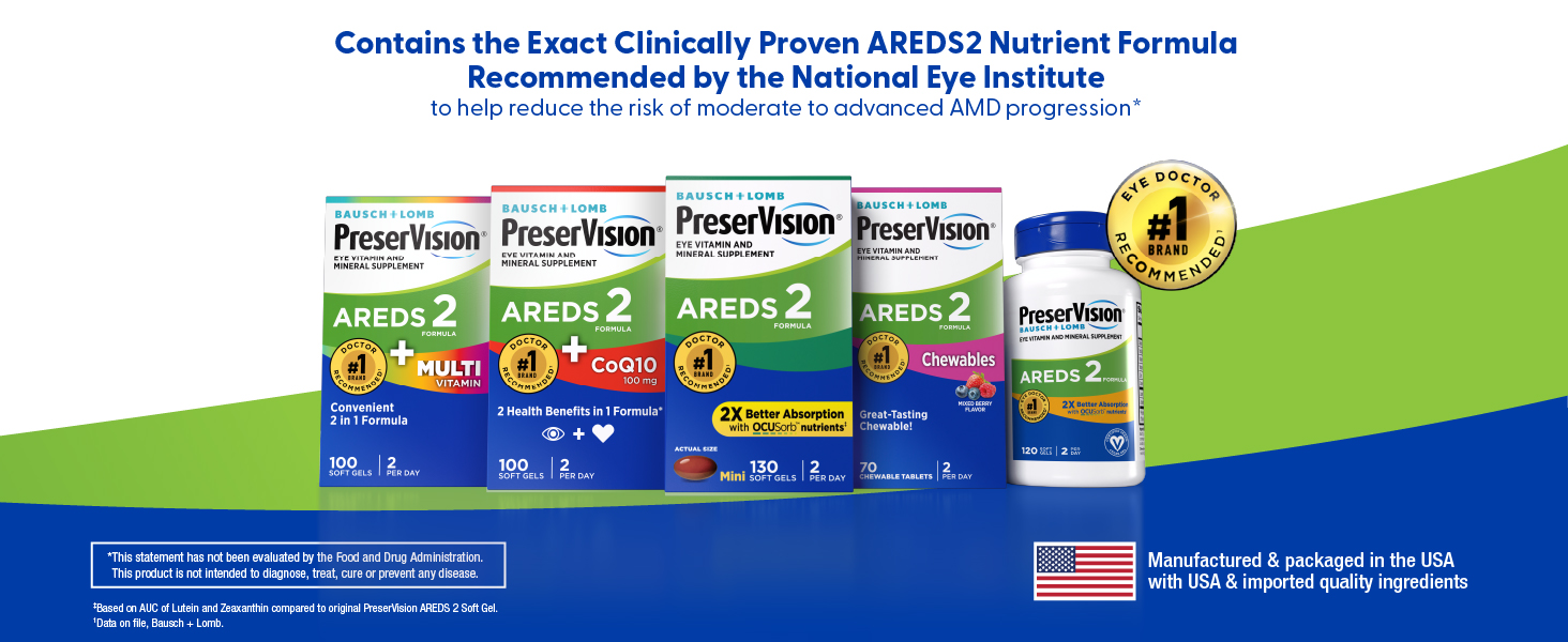 PreserVision AREDS 2 Eye Vitamins Lutein Supplement 120 Softgels