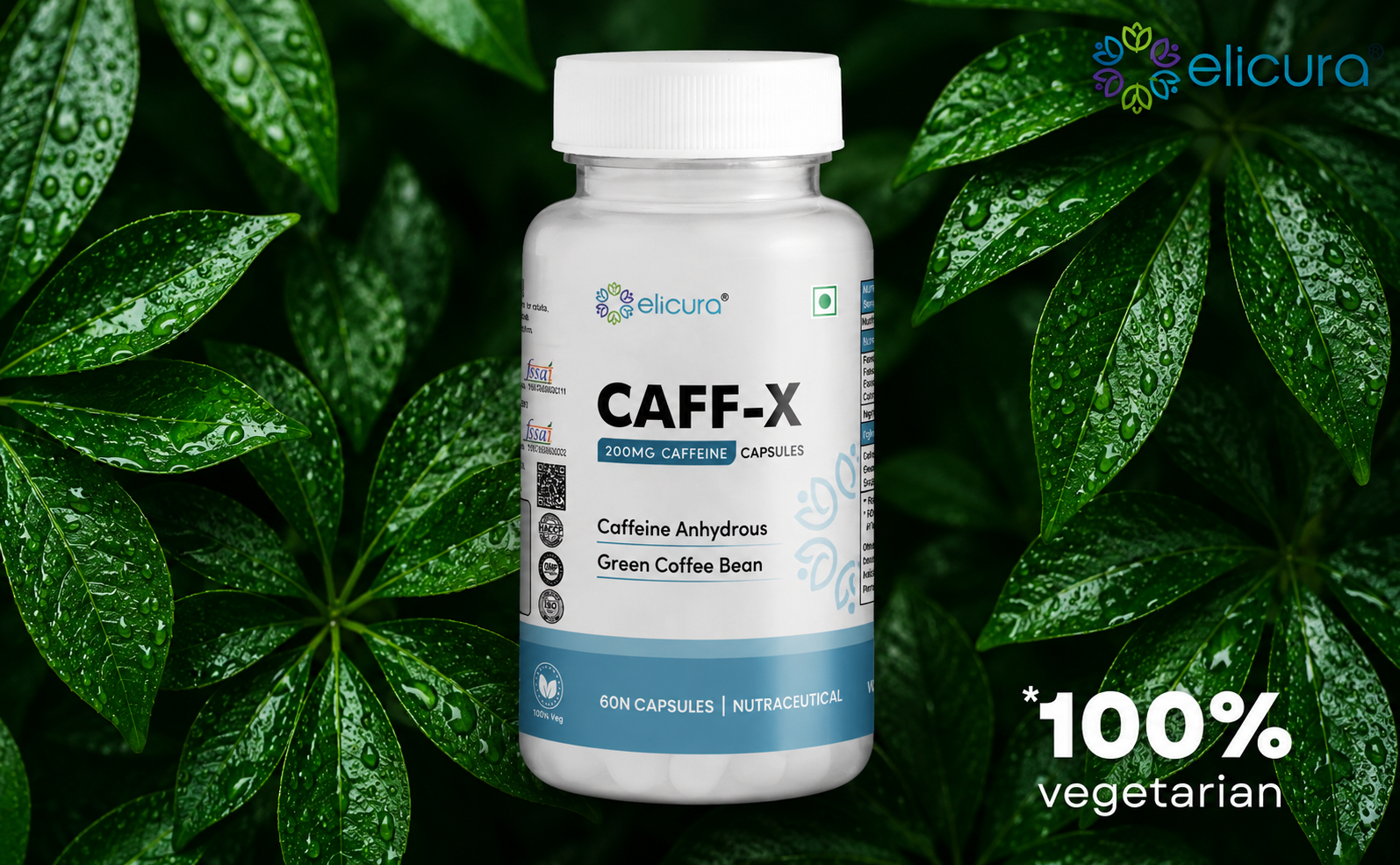 Caff-X Energy Boost Capsules | 200mg Caffeine for Focus, Mental Alertness & Performance | Green Coffee Bean Extract for Metabolism & Fat Burning | Supports Physical Endurance & Weight Management - 60 Veg Capsules (Pack of 2)