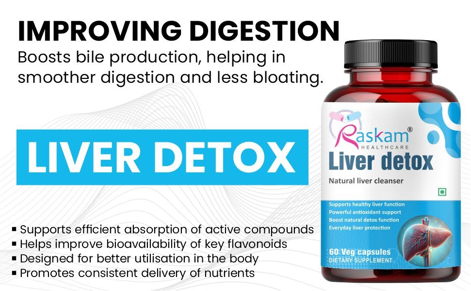 Liver Detox Supplement - Natural Detoxification Formula - Milk Thistle - Digestive Enzymes - Supports Liver - Fit Health Fatty Liver Care - Body Detox Support - 100 Capsules