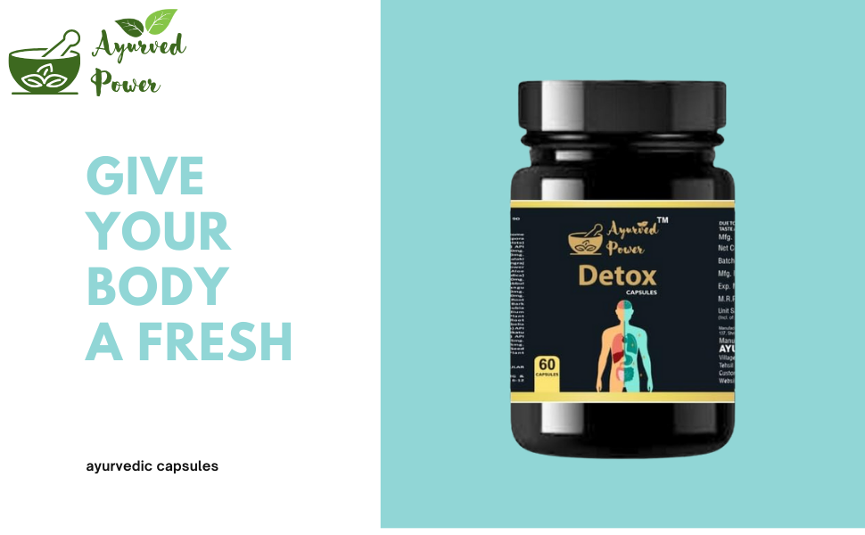 Detox Capsule | Natural Body Detox & Digestive Enzymes - Fatty Liver Care |Ayurvedic Liver Detox Supplement for Liver Cleanse | Supports Lung Health - 60 Veg Capsules