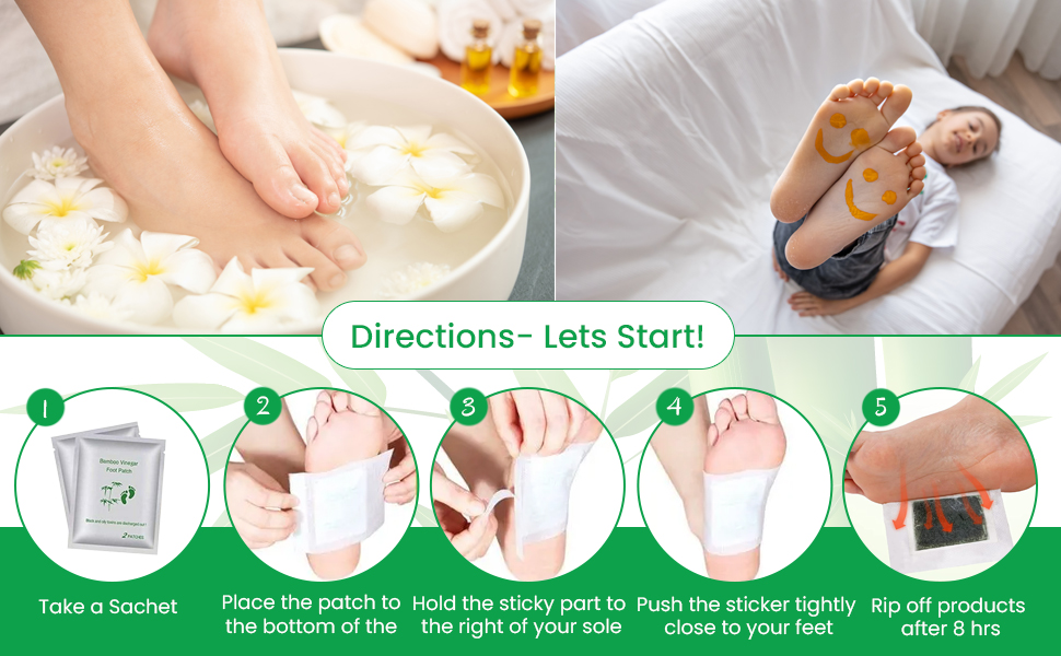 Detox Foot patches, Pain Relief Detox patch, Cleansing Toxin Remover Foot Pads, Detoxify Stress Relief Sleep Patch for Detoxification, For Men & Women (1 BOX = 10 Patches) (1)