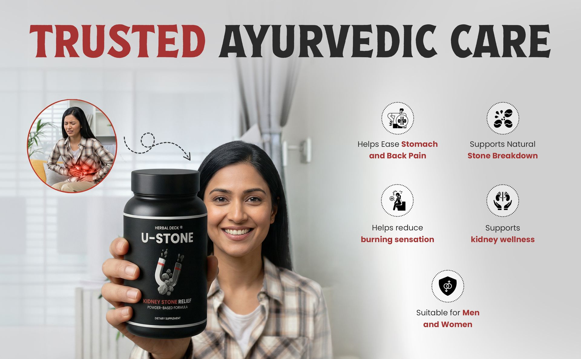 Herbal Deck Ayurvedic Supplement Powder | Kidney Detox & Kidney Support | Supports Urinary Health & Kidney Function | Herbal Kidney Health Supplement for Men & Women | Liver Kidney Care Formula 150 G
