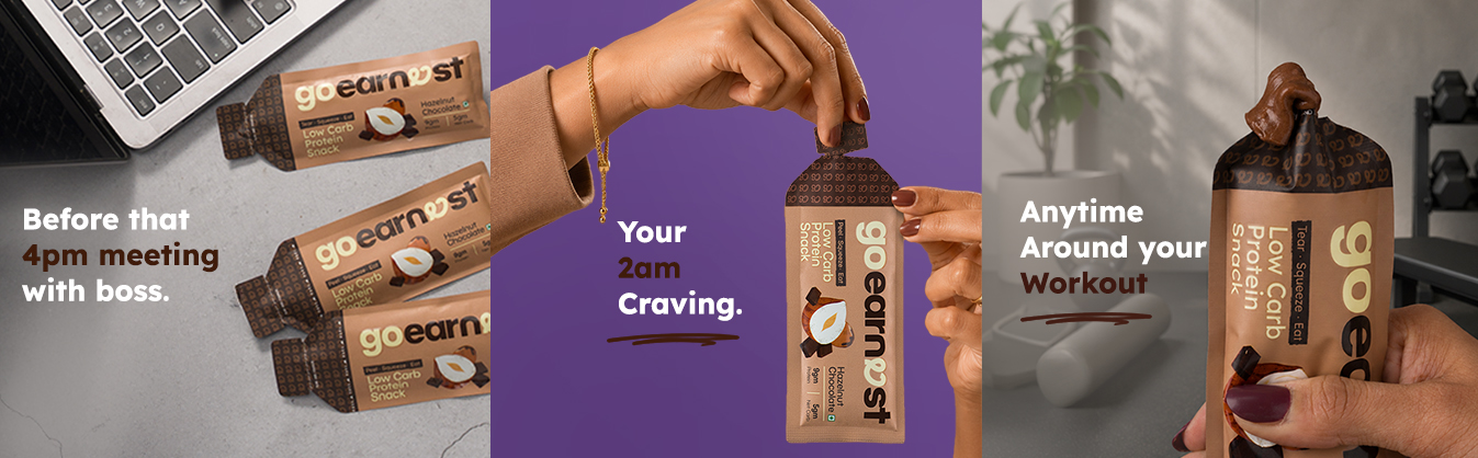 Goearnest Hazelnut Chocolate Low Carb, High Protein Snack | 9g Protein, 5g Net Carbs | No Added Sugar, High Fibre, Gluten Free | 30g,Pack of 3