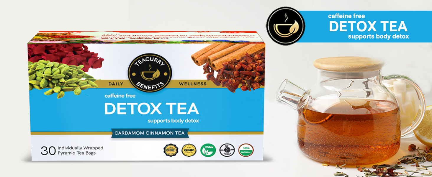TEACURRY Teatox Tea (2 Months Pack, 200 Grams Loose) + Infuser - Helps with Liver Detox, Intestinal Health, Metabolism - Teatox Tea for Weight Management and belly fat tea bags