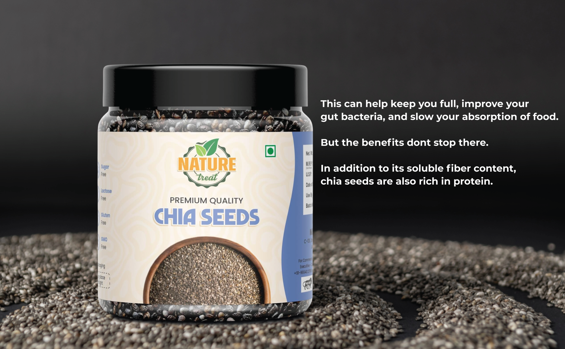 Nature Treat Chia Seeds | Best for Weight Management | Rich in Fibre and Calcuim | Good for Summer Hydration | Super Seeds for Smoothies, Oats & summer Drinks