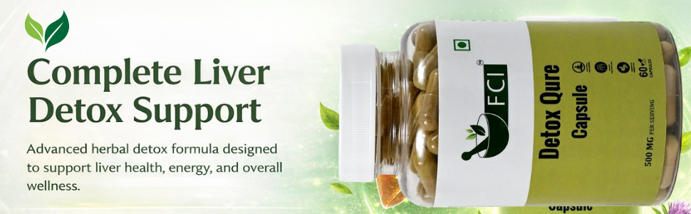 Liver Detox Qure Plus – 60 Capsules (500mg) | Ayurvedic Detox Supplement with Punarnava, Amla & Tulsi | Liver Cleanse, Fatty Liver Support, Digestion, Immunity & Energy Booster