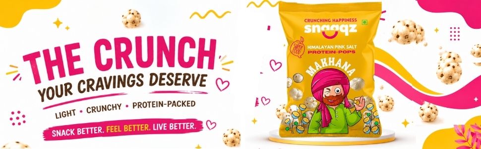 Snaaqz Himalayan Pink Salt Makhana | Guilt-Free, Low Calorie & High Protein | Perfect for Evening Hunger | Roasted Fox Nuts Pack Of 3(30gm Per Pack)