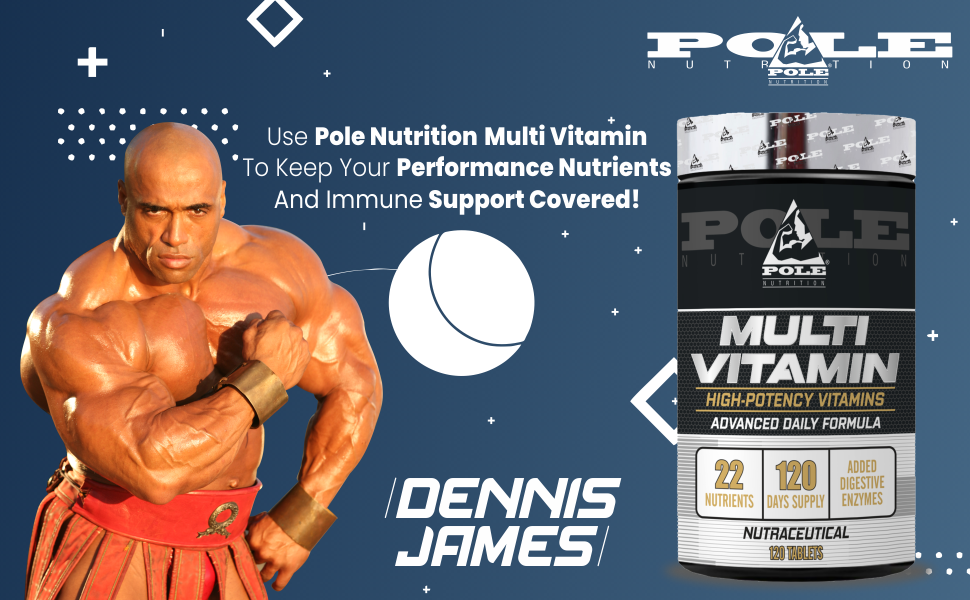 Pole Nutrition Multi Vitamin - High Potency Vitamins with Added Digestive Enzyme | 120 Tablets - Comprehensive Wellness Support for Peak Performance
