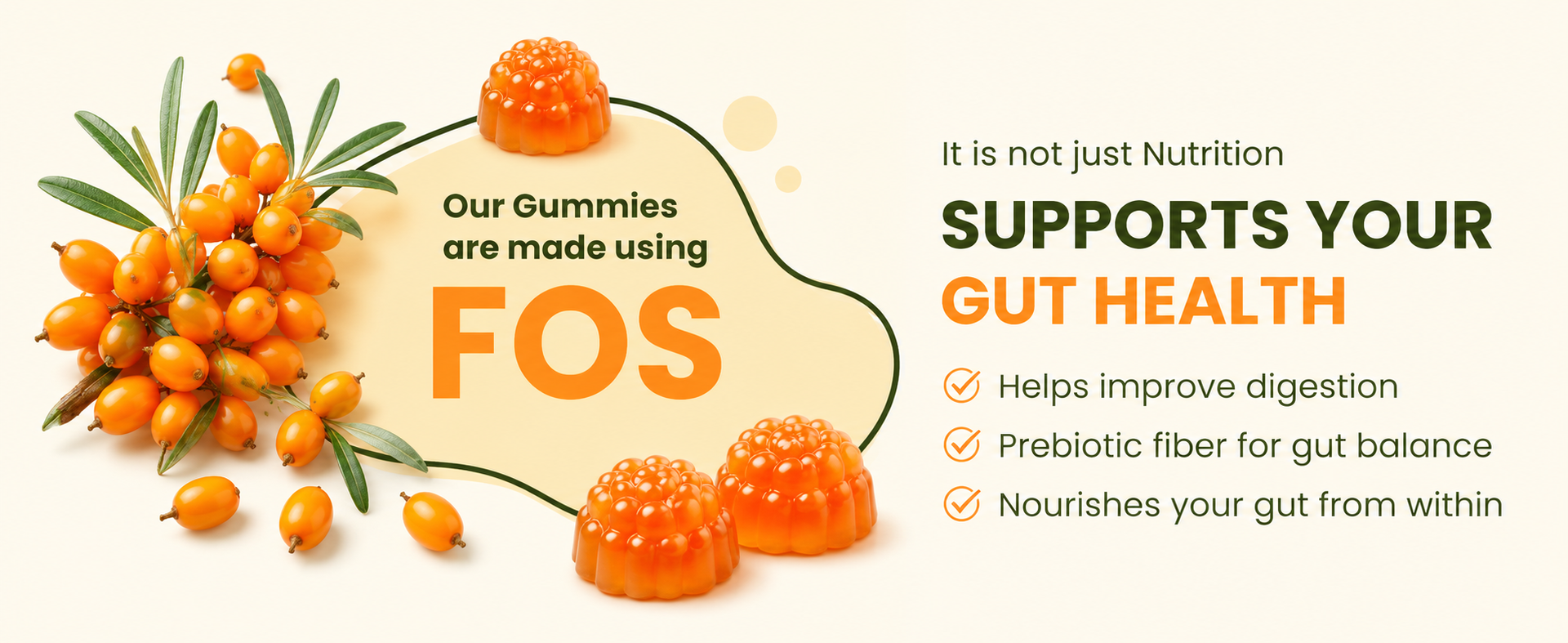 Sea Buckthorn Gummies for Kids & Adults –Real Fruit Pulp with Vitamin C, Zinc & Omega 3,6,7,9 | Immunity, Skin, Hair & Gut Health Support | WHO-GMP | 30 Gummies