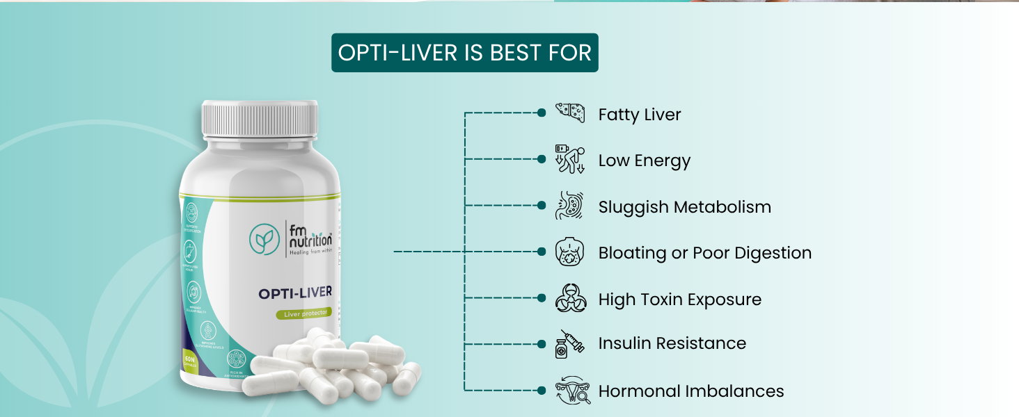 Opti-Liver | Liver Function & Detox Support | Glutathione, Milk Thistle & NAC | Digestive & Metabolic Support | Vegan | 60 Veg Capsules