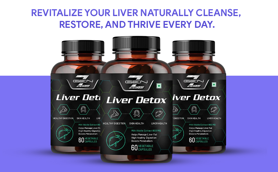 Liver Detox Supplement with Milk Thistle Extract 800mg (30:1) N-Acetyl Cysteine | Beetroot (beta Vulgaris) | Support Fatty Liver and helps Detoxification & Digestion|60 Vegetable Capsule