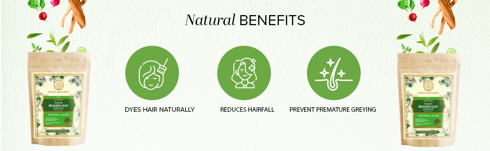 Khadi Natural Brahmi Leaf Organic Powder | Herbal Powder for Hair & Scalp Care | Helps Improve Hairs Strength, Texture & Natural Shine | Gentle Herbal Hair Care Formula | Suitable for Men & Women | All Hair Types | 100g