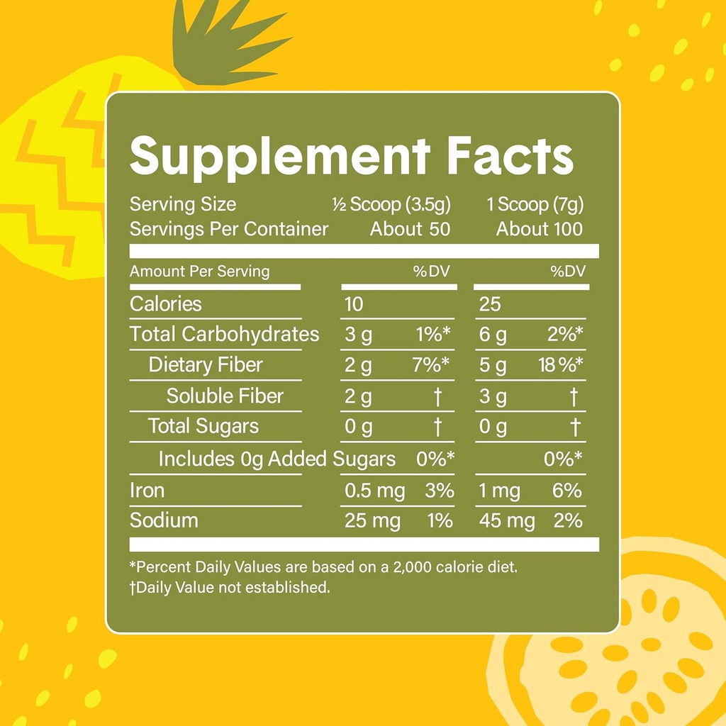 Bellway Super Fiber Powder + Fruit, Sugar Free Organic Psyllium Husk Powder Fiber Supplement for Regularity, Bloating Relief & Gut Health, Non-GMO, Mixed Berry & Pineapple Passion Fruit 5