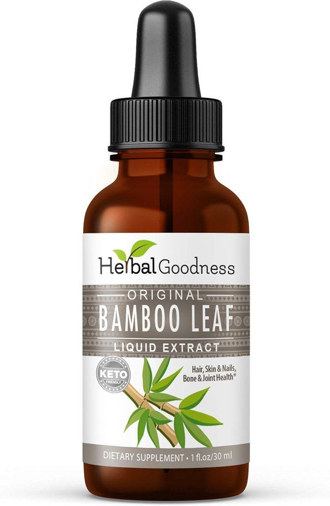 Herbal Papaya Bamboo Extract Liquid Collagen Silica Supplements 1oz - Silicio Organico - Organic Hair, Skin and Nails Vitamins Bamboo Leaves Extract - Strengthens Bone and Joints - 1 Bottle 2