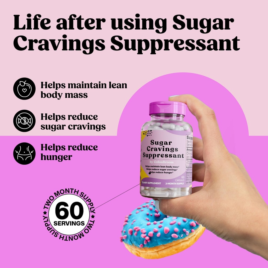 ColonBroom Premium Psyllium Husk Powder(50 Servings) + Day&Night Burner Supplements, Weight Management Pills(60 Servings) + Sugar Craving Suppressant - Chromium Picolinate 200mcg(60 Servings), 4 items 6