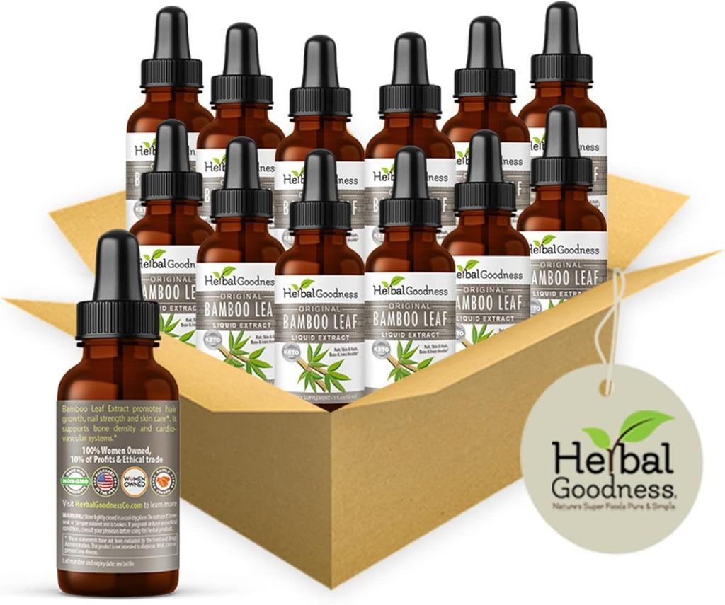 Herbal Papaya Bamboo Extract Liquid Collagen Silica Supplements 1oz - Silicio Organico - Organic Hair, Skin and Nails Vitamins Bamboo Leaves Extract - Strengthens Bone and Joints - 1 Bottle 4