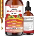 Triple Magnesium Complex 900 mg Liquid, Magnesium Glycinate, Citrate, Malate with Potassium, Calcium, Vitamin B6 for Adults - Vegan, Non-GMO, Gluten Free - 2 Fl Oz 2