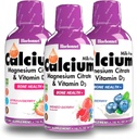 Bluebonnet Nutrition Liquid Calcium Citrate Magnesium Citrate, Vitamin D3 - Bundle of Blueberry, Strawberry and Mix Berry Flavor, 3 Bottle of 16 Fl Oz Each (48 Fl Oz Total) 2