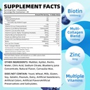 Sugar Free Collagen Peptides Gummies for Women Men, 1500mg Collagen Types I,II,III,V,X, Plus 5000mcg Biotin & Multi Vitamins for Healthy Skin Hair Nails, Immune Digestion Bone Support 3