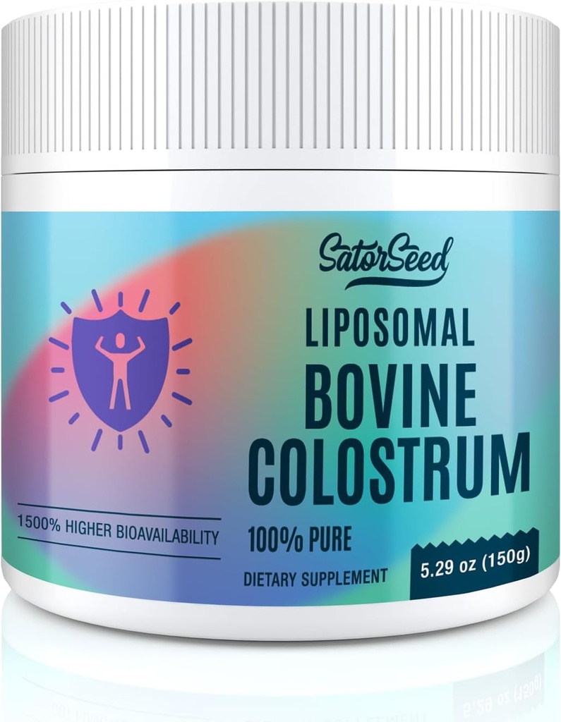 Liposomal Bovine Colostrum Powder Supplement 100% Pure Colostrum, 1500% Higher Bioavailability for Immune and Gut Health (60 Servings) 2