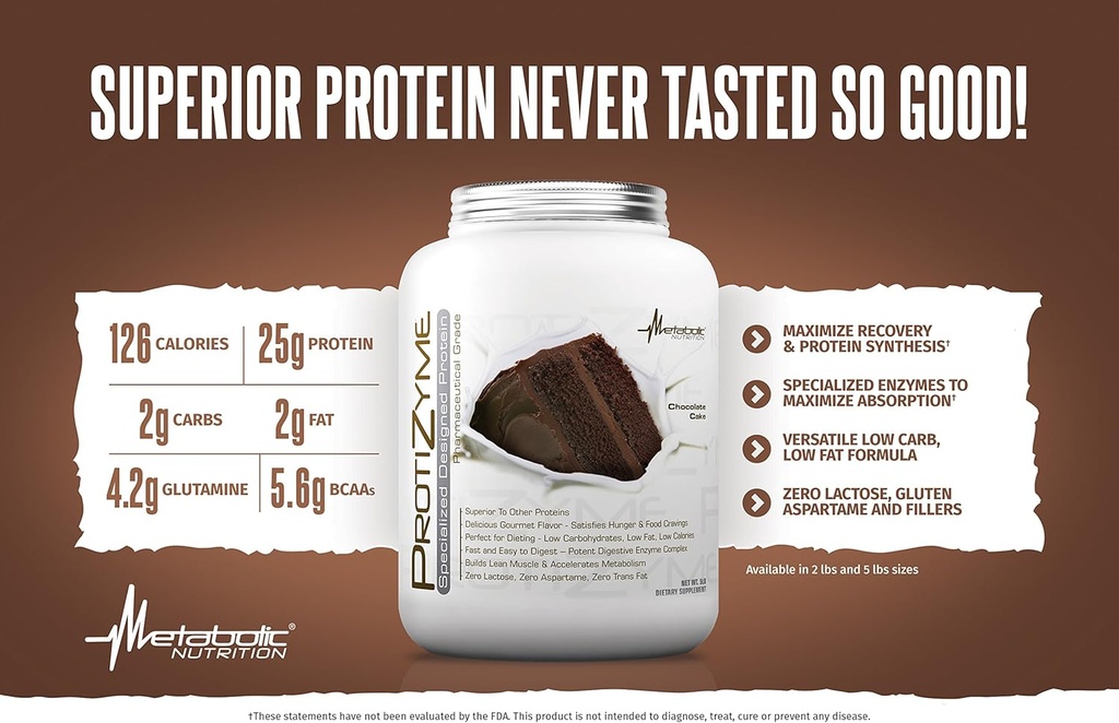 Metabolic Nutrition, Protizyme, 100% Whey Protein Powder, High Protein, Low Carb, Low Fat Whey Protein, Digestive Enzymes, 24 Essential Vitamins and Minerals, Butter Pecan Cookie, 2 Pound (26 ser) 4