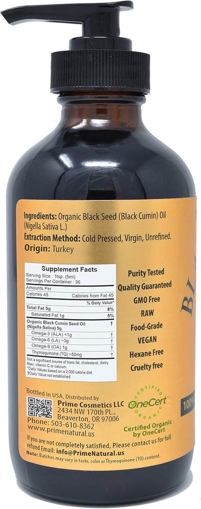 PRIME NATURAL Organic Black Seed Oil & Organic Castor Oil - 2 Oil Bundle - USDA Certified - Cold Pressed, Virgin, Unrefined, Vegan, No Preservatives 4