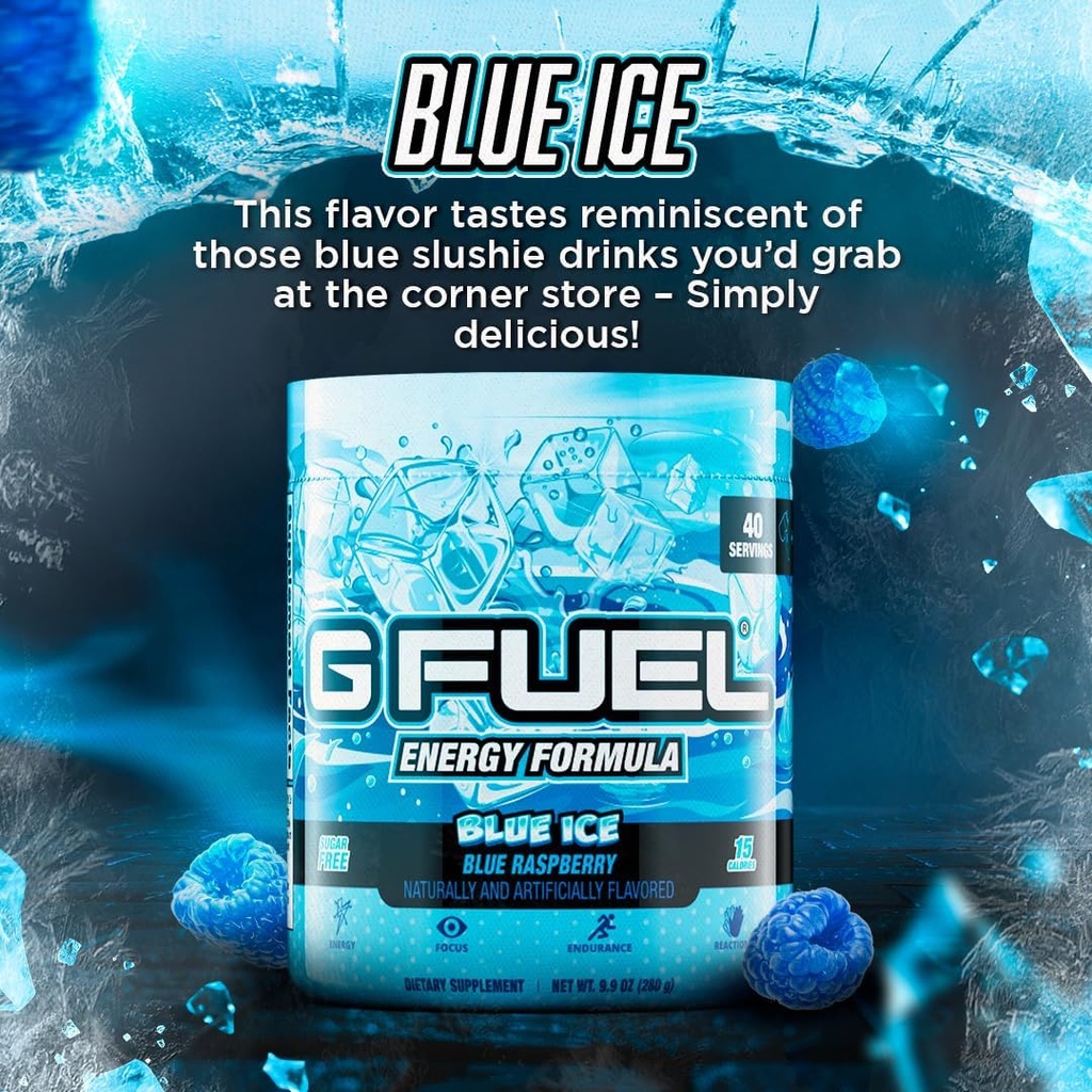 G Fuel Clickbait Energy Drink Powder, Pre Workout Caffeine Mix for Gaming, Sugar Free Focus Amino, Vitamin + Antioxidants, 9.8oz (Cherry Pomegranate, 40 Servings) 5
