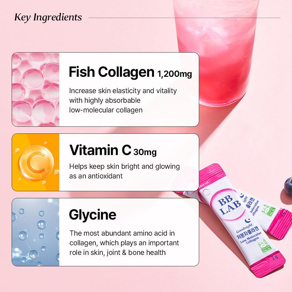 [Day&Night TotalCare Set] Good Night Collagen, Low Molecular Collagen 5000, Powder Stick Halal Certified Korean Marine Collagen, Fish Collagen, Vitamin C, Glutathione, Fast Absorption 5