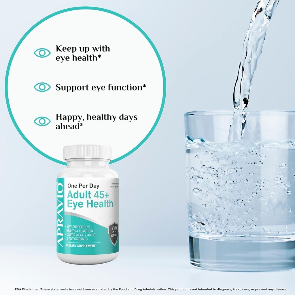 Adult 45+ Eye Health Eye Vitamins w/Vitamin C, Vitamin E, Zinc, Copper, & Omega-3 Fatty Acids for Vision Health & Eye Protection, 90 softgels 6
