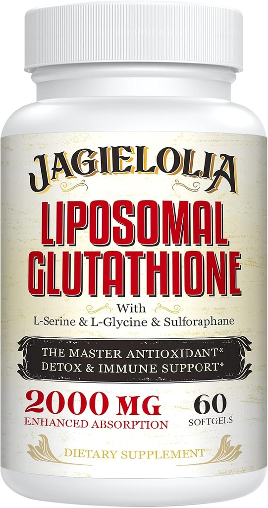 Liposomal Glutathione 2000 mg with L-Serine, L-Glycine & Sulforaphane – Active L-Glutathione Unique Formulation to Enhance Absorption - Master Antioxidant, Detoxifying & Immune | 240 Softgels 2
