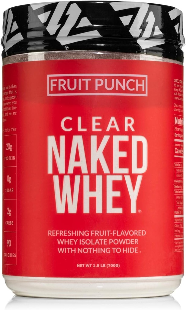 Naked Clear Whey Protein Isolate, Fruit Punch, Iso Protein Powder, No Gmos Or Artificial Sweeteners, Gluten-Free, Soy-Free - 28 Servings 2