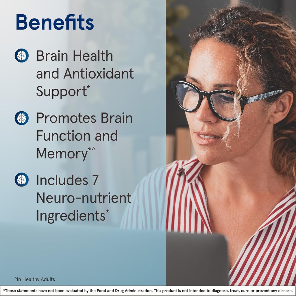 Jarrow Formulas Neuro Optimizer with 7 Neuro-Nutrient Ingredients, Dietary Supplement for Brain Health and Antioxidant Support, 120 Capsules, 30 Day Supply, Pack of 12 4
