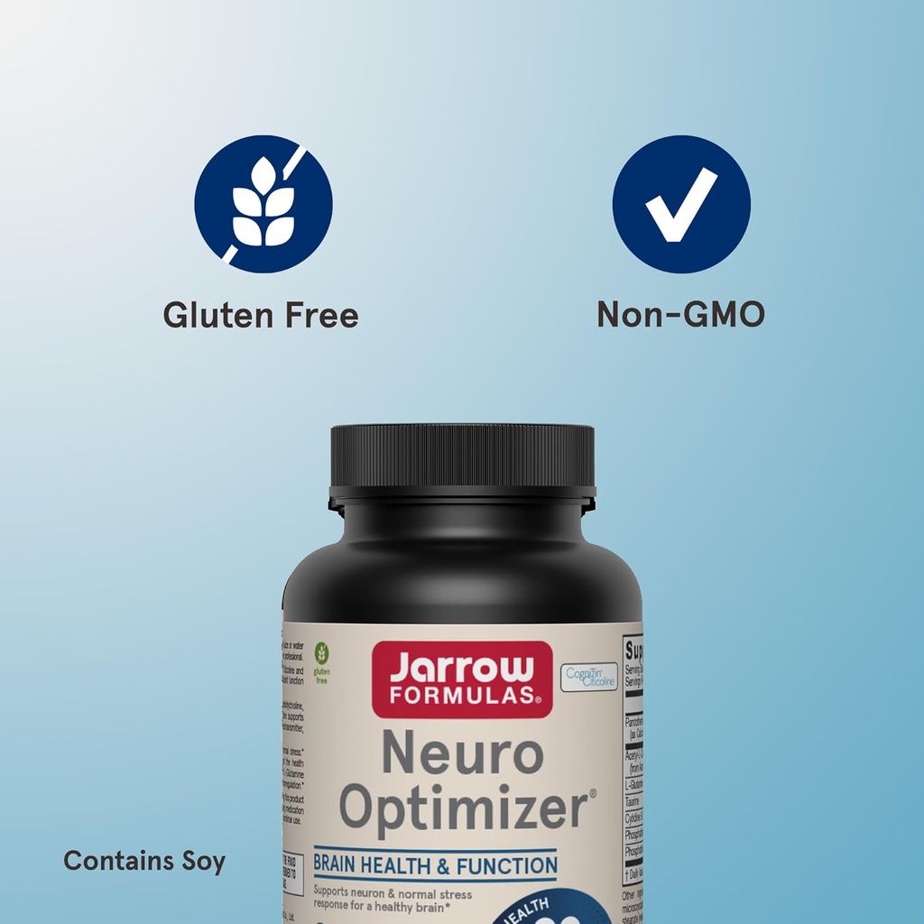 Jarrow Formulas Neuro Optimizer with 7 Neuro-Nutrient Ingredients, Dietary Supplement for Brain Health and Antioxidant Support, 120 Capsules, 30 Day Supply, Pack of 12 5
