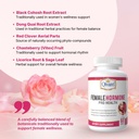Female Hormone Supplement - Menopause Support Capsules for Women - Womens Hormone Support with Black Cohosh, Red Clover, Blessed Thistle, Wild Yam, & Raspberry - 60 Vegetable Capsules 4