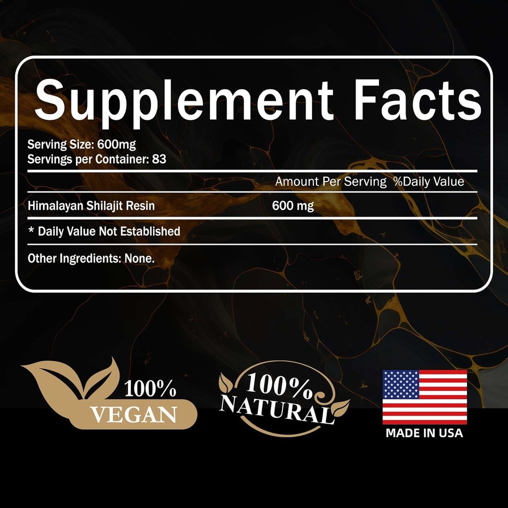 Organic Shilajit for Men Energy Supplement: Pure Shilajit Resin Evoke The Primal Vitality for Your Hubby - Lab Verified 80% Fulvic Acid and 85+ Trace Minerals 600mg 3