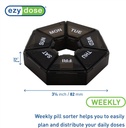 EZY DOSE 7-Day Weekly Pill Organizer, Daily Medicine Container and Vitamin Planner, Round Supplement Case, Compact, Travel Friendly, Portable Storage Sorter, 7-Sided Circle, Black, BPA Free 3