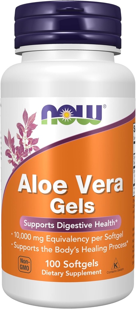 NOW Supplements, Aloe Vera (Aloe barbadensis) 10,000 mg, Supports Digestive Health*, 100 Softgels 2