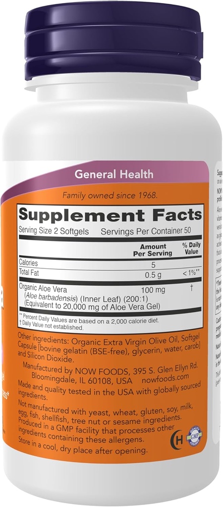 NOW Supplements, Aloe Vera (Aloe barbadensis) 10,000 mg, Supports Digestive Health*, 100 Softgels 3