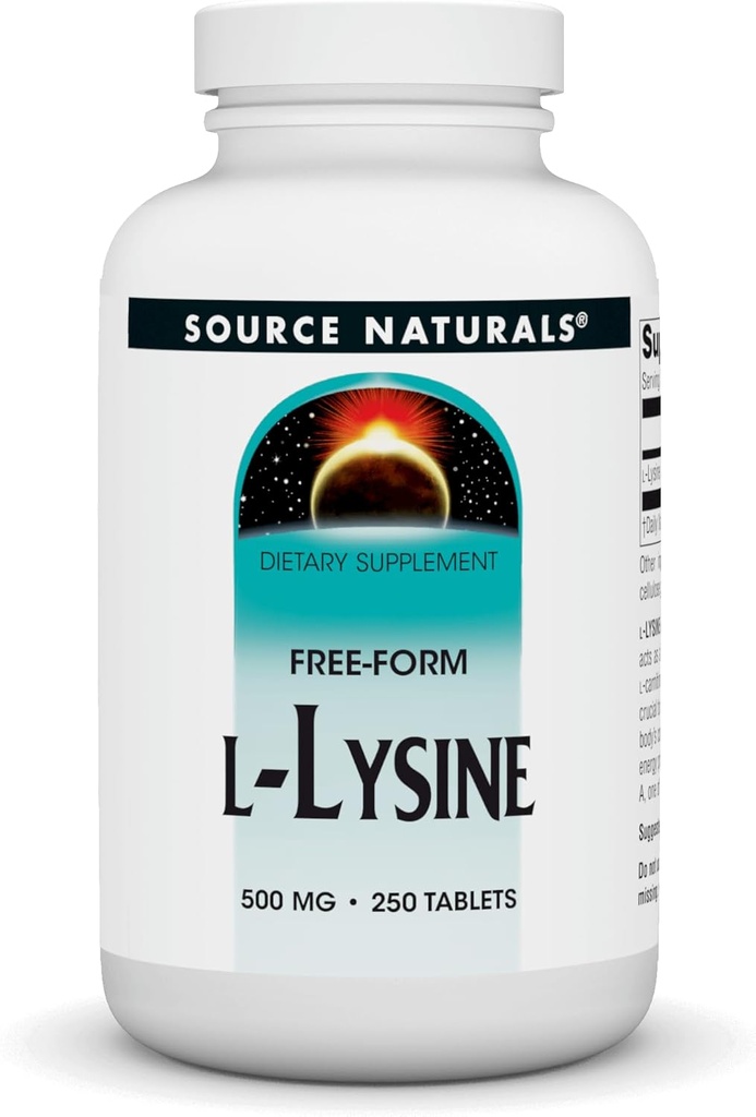 Source Naturals L-Lysine 500 mg Free Form - Amino Acid Supplement Supports Energy & Formation of Collagen* - 250 Tablets 2