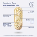 Ritual Teen Vitamins for Boys - Zinc, Vitamin A and D3 for Immune Function Support*, Omega-3 DHA & B12 for Brain Health, Non-GMO, Mint Essenced, 30 Day Supply, 60 Vegan Capsules 6