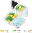 Nipichsha Pill Box, Small Pill Case for Purse & Pocket, Cute Travel Medicine Organizer, Portable Medicine Container Holder to Hold Vitamins, Medication, Fish Oil & Supplement, Gray Black Gold 4