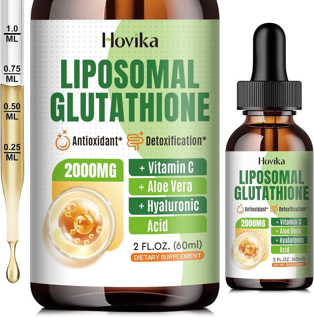 Liposomal Glutathione Supplement 2000mg, Liquid Glutathione Drops with Vitamin C, Master Antioxidants for Immune System, Aging Defense, Skin Headth, Liver Detox - Superior Absorption, Vegan 2 Fl Oz 2