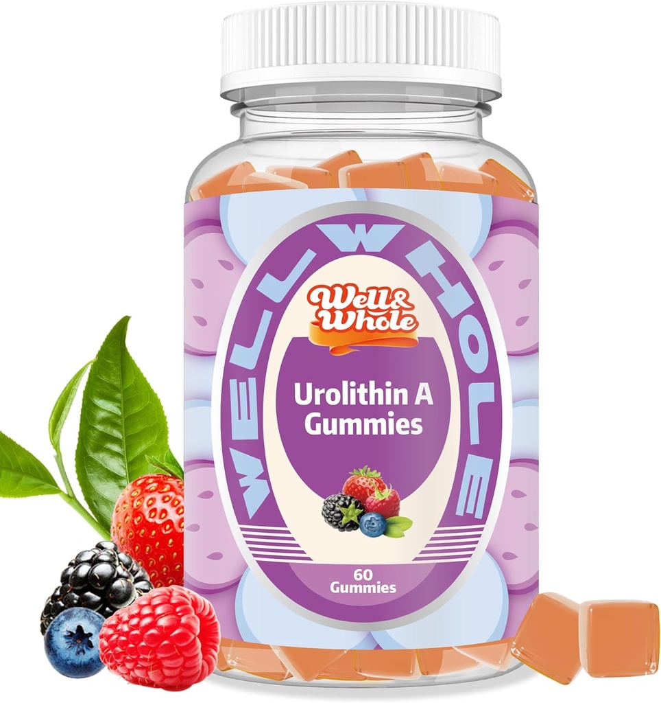 Well&Whole Urolithin A Gummies 1000mg with CoQ10 and Resveratrol, Mitochondrial Supplements, Muscle Support, Non GMO, Vegan, 60 Counts 2
