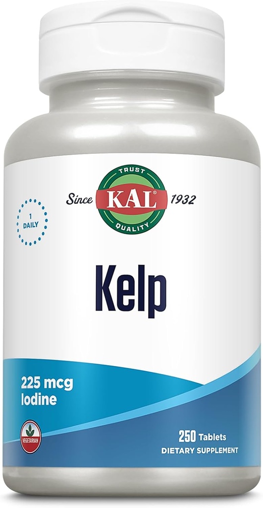 KAL 225 Mcg Kelp Iodine Tablets, 250 Count 2