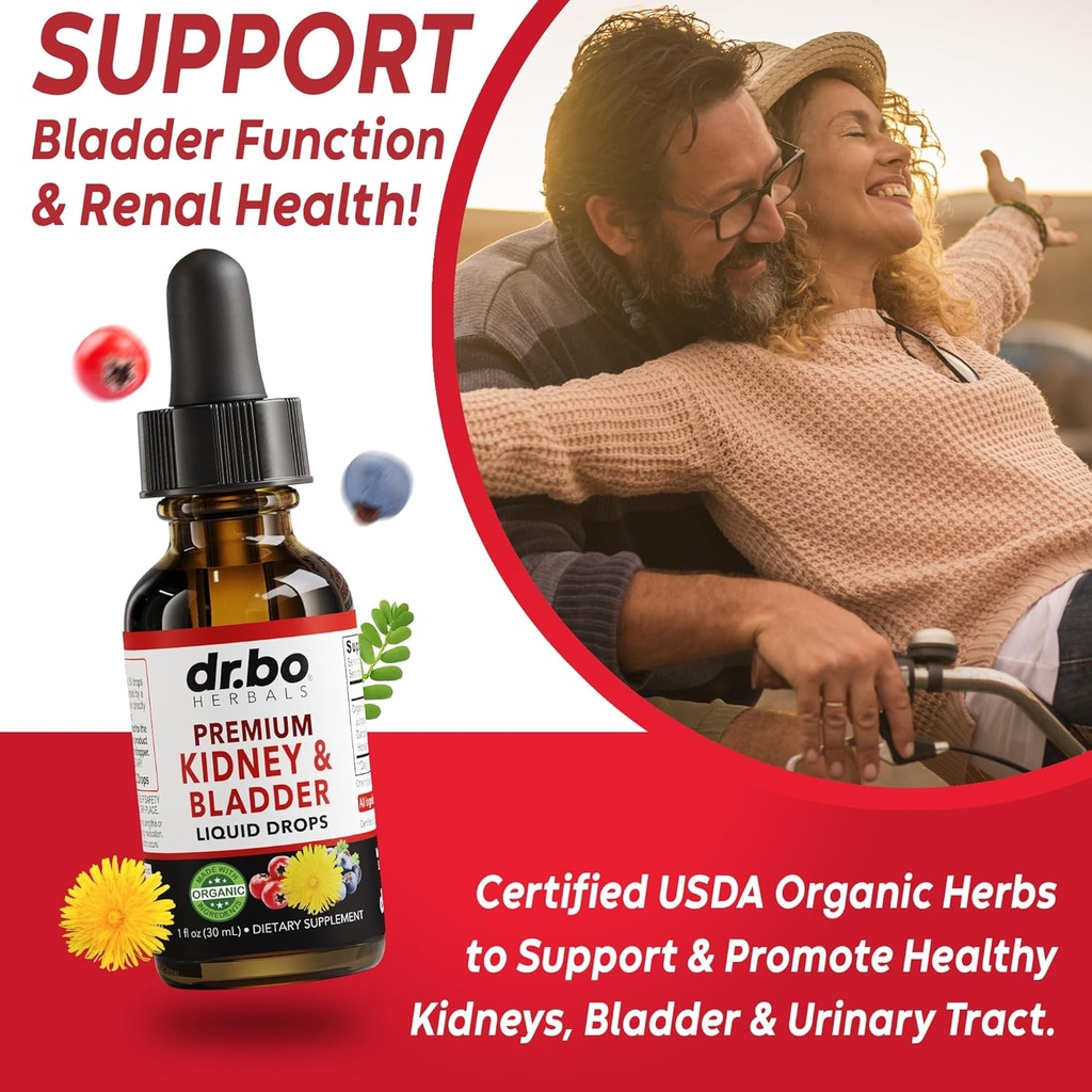 Kidney Support Supplement & D Mannose - Organic Kidney Bladder Supplements Drops & Natural D-Mannose 500mg Capsules - Cranberry Renal Cleanse Detox Flush & Urinary Tract Cleanse Health Supplement 5