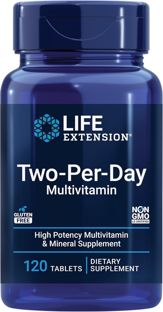 Life Extension Two-Per-Day 120 Tablet Multi-Vitamin & 60 Softgel 5000 IU Vitamin D3 Supplement Bundle 3