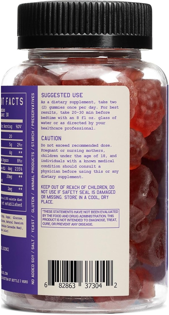 High Level Hibernate Sleep Gummies Adult, Passion Fruit Gummy with Melatonin, Vitamin B6 & Passiflora, Extra Strength, Non Habit Forming, Vegan, Gluten Free, 60 Count, Sleep Support Supplement 3