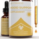 Mood Support Supplement | May Help to Improve Mood, Reduce Stress, Enhance Cognitive Function & More | Stress Relief Supplement | L Theanine | Lions Mane Supplement | L Theanine Supplement | 1 fl oz 2